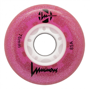 1 Roda Luminous Glitter Pink 76mm - (Unidade)