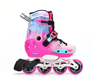 PATINS INLINE INFANTIL TXT ENERGY REGULÁVEL - PRETO/ROSA