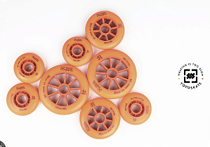 8 Rodas YOYO SKATE Meetyo Freeride e Wizard Style - LARANJA 100mm