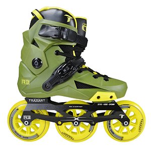 Patins Inline Traxart R3 Verde/Amarelo - 110mm Abec-9 Cromo / SP