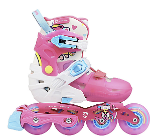 Patins Flying Eagle L6 - Rosa / com Led (26 ao 30)