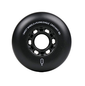 Rodas Flying Eagle Crocanti 80mm 88a / Preta - tubo com 8 rodas