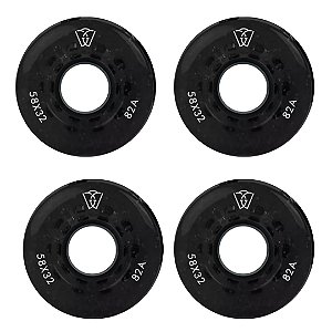 Rodas para Patins Quad Wintersweet BLACK 58mm - Preta (4 unid)