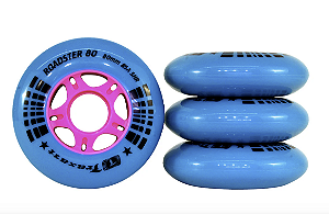 Traxart Rodas Roadster 80mm / Azul com cubo rosa (4 unidades)