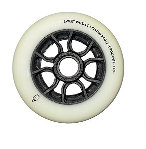 Roda Flying Eagle Crocanti 110mm 88a / Branca - unidade