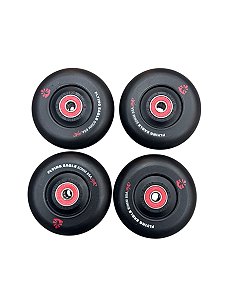 Rodas Flying Eagle 80mm 85a com rolamentos abec7 - preta fosca (4 rodas)