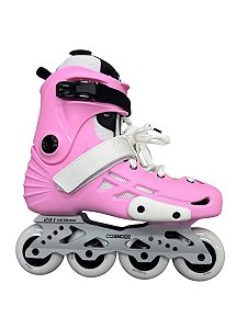 Mostruário: Patins Micro MT4 Pink com base Cosmo cinza 76mm - 39/40