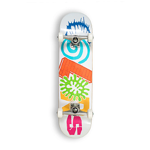 Skate Colors Collagem 8.0 Branco - Abec 11 / Truck Aluminio