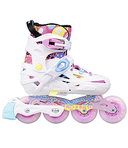Patins Inline Flying Eagle Nadia ND – Infantil / Juvenil – Ajustável / Rosa: 26 ao 40