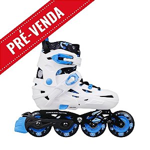 PRÉ-VENDA: Patins Inline Flying Eagle Nadia ND – Infantil / Juvenil – Ajustável / Azul: 26 ao 40