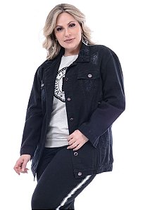 Jaqueta Oversized Preta Plus Size