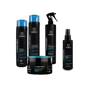a- COMBO SALVA CABELO! KIT COMPLETO RECOVERY (SHAMPOO, CONDICIONADOR, MÁSCARA E LEAVE IN 300ML + MÁSCARA LÍQUIDA 150ML)