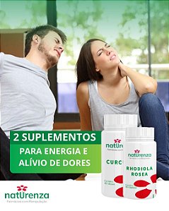 Rhodiola Rosea 200 mg 60 caps + Cúrcuma Longa 500 mg 60 doses