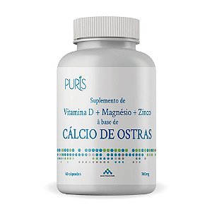 Suplemento de Vitamina D + Magnesio + Zinco + Cálcio - 60 Cápsulas Puris