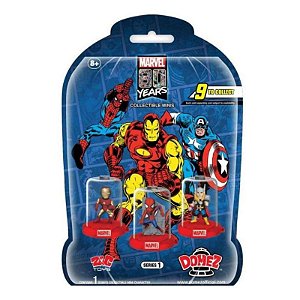 Mini figuras colecionáveis Marvel 80 anos Surpresa Domez