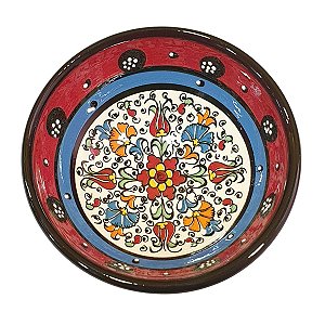 Bowl Turco Pintado de Cerâmica Vermelho 12cm (Pinturas Diversas)