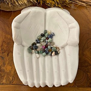 Escultura Mãos da Gratidão de Pó de Mármore Branca