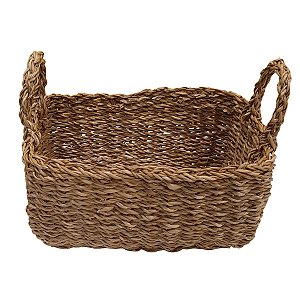 Cesto de Palha Baú com Alça 32cm