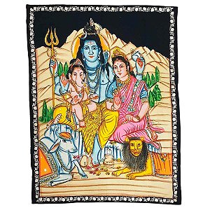 Panô Indiano Família Deuses Colorido 110cm