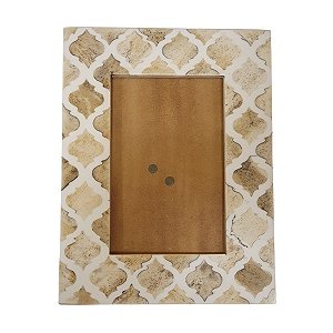 Porta Retrato de Resina Arabesco Marfim - 10x15cm