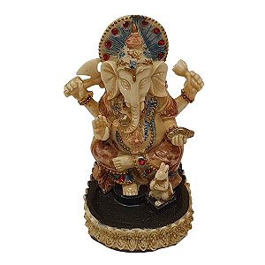 Ganesha Resina Colorido 10cm