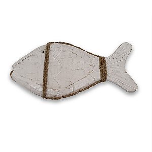 Peixe Decorativo de Madeira Branco 30cm