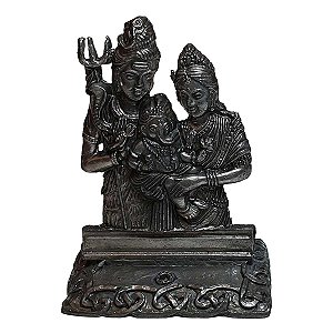 Miniatura Família Shiva, Pavarti e Ganesha 7cm