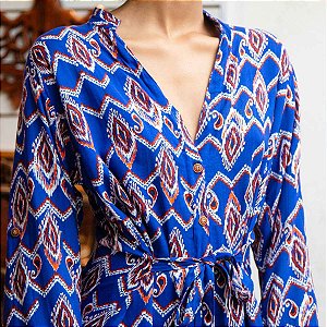 Chemise Azul Longa Indiana Tamanho M