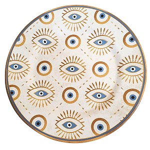 Prato de Cerâmica Olho Grego 29cm