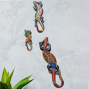 Salamandra de Madeira com Pintura Aborígene Dots 50cm