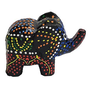 Elefante Madeira Balsa Pintura Dots (Modelo 1) 5cm