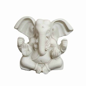 Estátua de Mini Ganesha Pó de Mármore (Modelo 1) 7cm