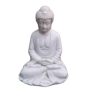 Estátua de Buda Mudra Meditação Pó de Mármore 11,5cm