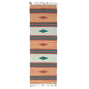 Passadeira Kilim 7 Cores 100% Algodão Coral 60cmx180cm