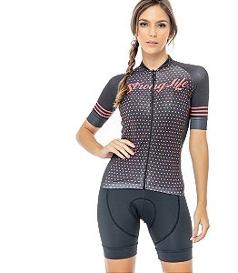 Camisa de Ciclismo Feminina Slim Manga Curta ou Longa Estampa Bike