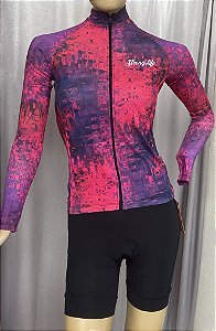 Camisa de Ciclismo Feminina com Lycra Manga Longa