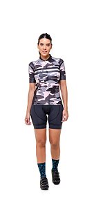 Camisa de Ciclismo Feminina Slim Colorida Estampada - Camuflado S125-78