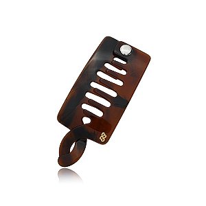 Presilha banana Bianca acrílico pequena marrom 60 007