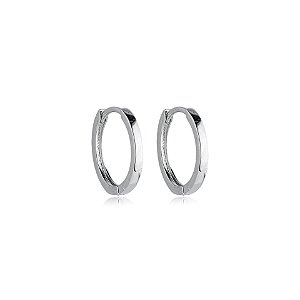 Brinco argolinha lisa ródio semijoia 19a12062