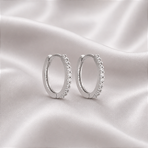 Brinco Argolinha Ouro com Zircônias Cravejadas 19A12065