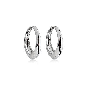 Brinco argola ródio semijoia 13a04120