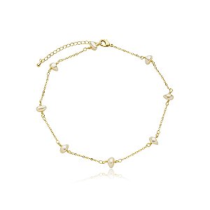 Colar choker pérola ouro semijoia