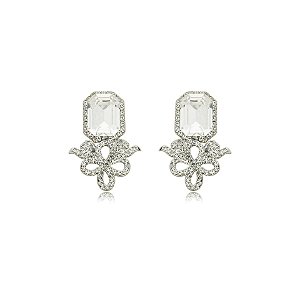 Brinco Leticia Sarabia cristal swarovski prateado
