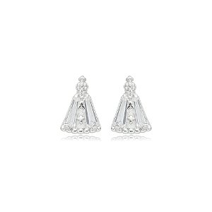 Brinco Nossa Senhora  zircônia prata 925