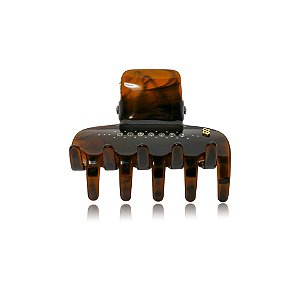 Piranha de cabelo Bianca acrílico strass marrom 05 024