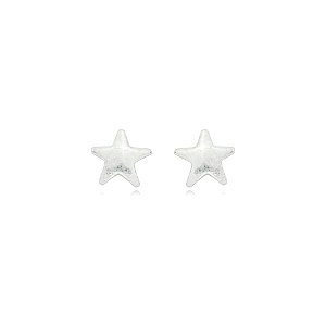 Brinco segundo furo estrela prata 925