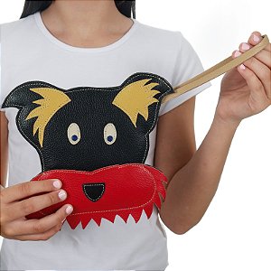 Bolsa de mão couro cachorrinho infantil