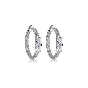 Brinco argola zircônia ródio semijoia 19a01034