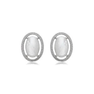 Brinco oval madrepérola ródio semijoia 19a05026