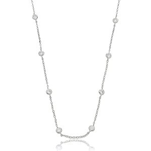 Colar longo cristais ródio semijoia XL 1539
